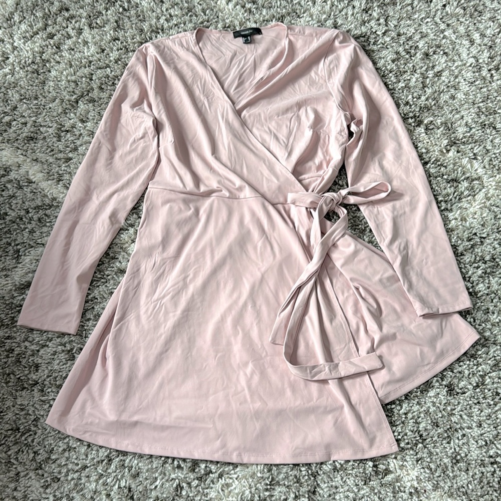 Forever 21 | Blush Pink Long Sleeve Wrap Dress
